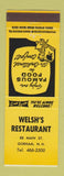 Matchbook Cover - Welsh's Restaurant Gorham NH