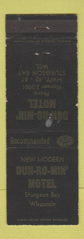 Matchbook Cover - Dun Ro Min Motel Sturgeon Bay WI WEAR