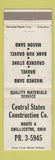 Matchbook Cover - Central States Construction Chillicothe OH WEAR