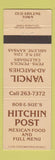 Matchbook Cover - Hitchin Post Mexican Food Abilene KS