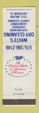 Matchbook Cover - White's Dry Cleaning Jefferson IA 1976 WEAR
