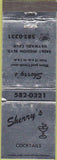 Matchbook Cover - Sherry's Cocktails Hayward CA