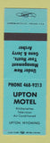 Matchbook Cover - Upton Motel WY TEAL