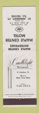 Matchbook Cover - Maple Center Motel St Johnsbury VT