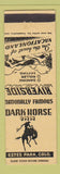 Matchbook Cover - Dark Horse Inn Estes Park Colorado