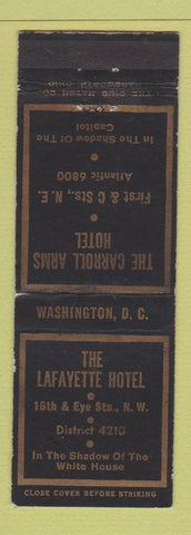 Matchbook Cover - Lafayette Hotel Washington DC Carroll Arms Hotel