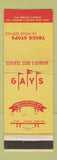 Matchbook Cover - Gays Struck Stops Cheynne Rawlins WY Montrose Delta Colorado
