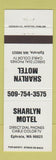Matchbook Cover - Sharlyn Motel Ephrata WA