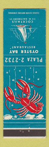 Matchbook Cover - Oyster Bay Restaurant Baltimore?