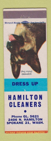 Matchbook Cover - Hamilton Cleaners Spokane WA German Shepherd