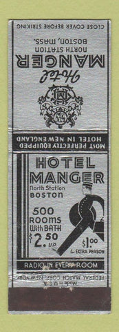 Matchbook Cover - Hotel Manger Boston MA Federal