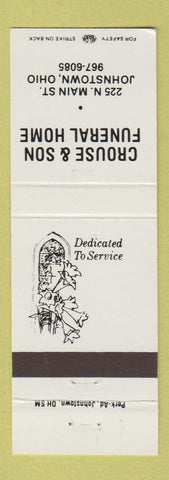Matchbook Cover - Crouse & Son Funeral Home Johnstown OH