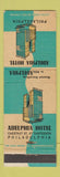 Matchbook Cover - Adelphia Hotel Philadelphia PA