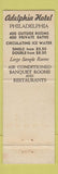 Matchbook Cover - Adelphia Hotel Philadelphia PA