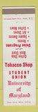 Matchbook Cover - Student Union University of Maryland College Park MD
