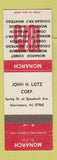 Matchbook Cover - 1975 Mercury John Lotz Morristown NJ