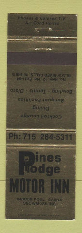 Matchbook Cover - Pines Lodge Motor Inn Black River Falls WI