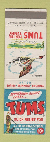 Matchbook Cover - Tums Antacid Pintail