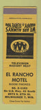 Matchbook Cover - El Rancho Motel Milwaukee WI