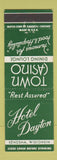 Matchbook Cover - Hotel Dayton Kenosha WI