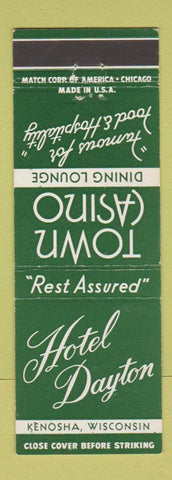Matchbook Cover - Hotel Dayton Kenosha WI