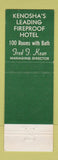 Matchbook Cover - Hotel Dayton Kenosha WI