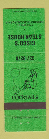Matchbook Cover - Cisco's Steak House Bakersfield CA girlie