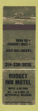 Matchbook Cover - Budget Inn Motel Waynesville MO