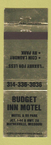 Matchbook Cover - Budget Inn Motel Waynesville MO