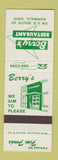 Matchbook Cover - Berry's Restaurant Norwalk ?OH