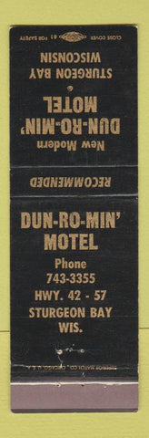 Matchbook Cover - Dun Ro Min Motel Sturgeon Bay WI