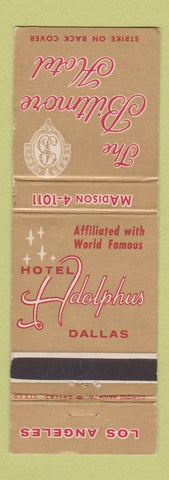 Matchbook Cover - Biltmore Hotel Los Angeles CA Adolphus Dallas TX WEAR