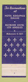 Matchbook Cover - Biltmore Hotel Los Angeles CA Adolphus Dallas TX WEAR