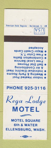 Matchbook Cover - Rega Lodge Motel Ellensburg WA
