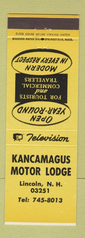 Matchbook Cover - Kancamagus Motor Lodge Lincoln NH YELLOW