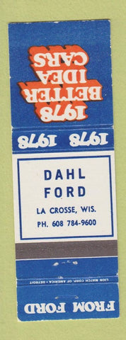 Matchbook Cover - 1978 Ford Dahl La Crosse WI
