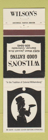 Matchbook Cover - Wilson's Restaurant Denver Colorado