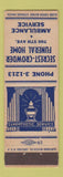 Matchbook Cover - Secrest Crowder Funeral Home Ambulance