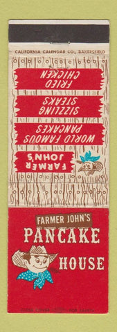 Matchbook Cover - Farm John's Pancake House Bakersfield CA Selma Modesto
