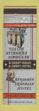 Matchbook Cover - Benjamin Franklin Hotel Philadelphia PA