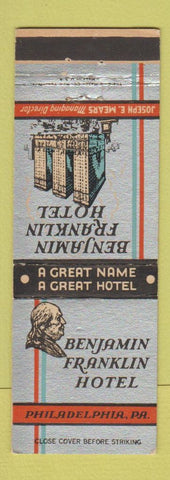 Matchbook Cover - Benjamin Franklin Hotel Philadelphia PA