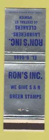 Matchbook Cover - Ron's Laundry Cleaners Ipswich MA