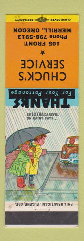 Matchbook Cover - Chuck's Service Merrill OR