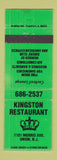 Matchbook Cover - Kingston Restaurant Union NJ