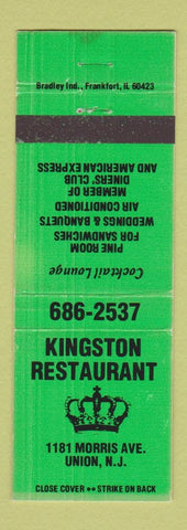 Matchbook Cover - Kingston Restaurant Union NJ