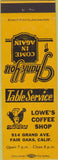 Matchbook Cover - Lowe's Coffee Shop Fair Oaks CA