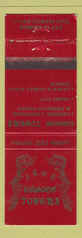 Matchbook Cover - Dragon Towers Chinese Cleveland? OH WEAR