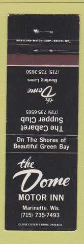 Matchbook Cover - The Dome Motor Inn Marinette WI