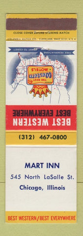 Matchbook Cover - Mart Inn Chicago IL Best Western