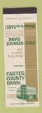 Matchbook Cover - Carter County Bank Elizabethton TN
